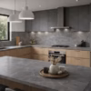 A-Kitchen-with-Pietra-Grey-_Gloss-and-Matt-Finishes_- A Kitchen with Pietra Grey Countertops and Backsplash