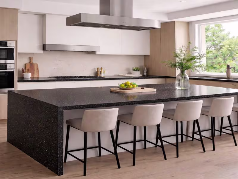 Installed Black Galaxy Granite Countertop Installed Black Galaxy Granite Countertop